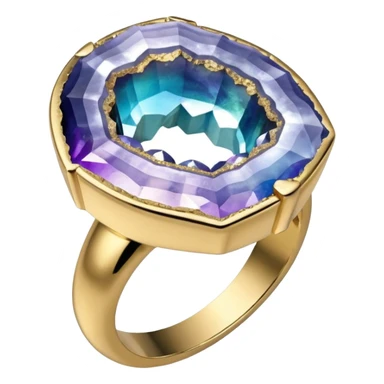 crystal geode ring sticker
