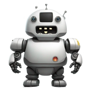 Very fat robot playing video game sticker