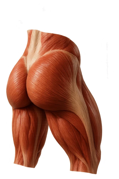 glutei gruppo muscolare iperrealistico 4k sticker