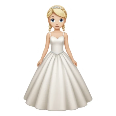 Chica blanca,ojos azules,pelo rubio y recogido, vestido noviacuerpo entero sticker