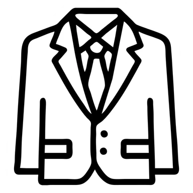 classic business suit, minimal background sticker