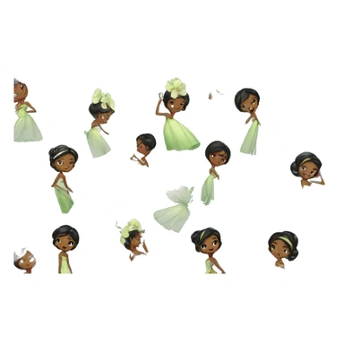 Tiana princess and the frog dress blue sticker