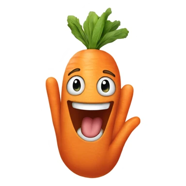 Happy carot with hands sticker