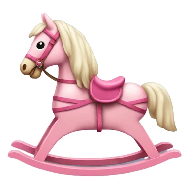 Pink wood rocking horse  sticker