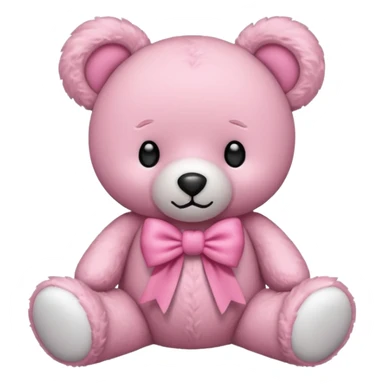 pink bow teddy bear solo sticker