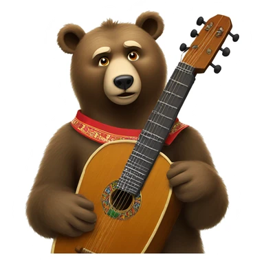 Russian bear balalaika sticker