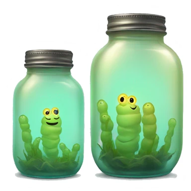 Glowworms in a jar  sticker