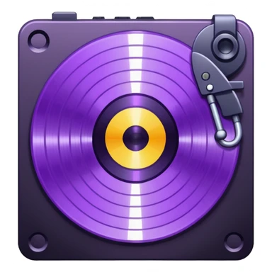 pixelated record with a purple middle sticker