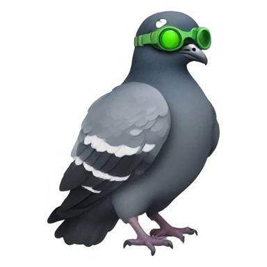 pidgeon wearing night vision goggles sticker