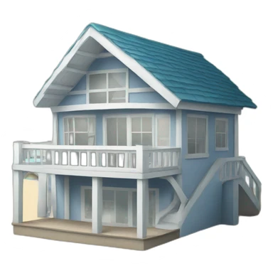 seaside building sticker