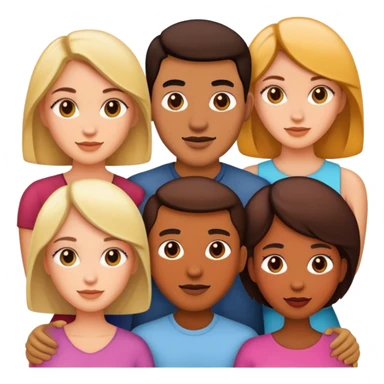 4 people, one man and three women sticker