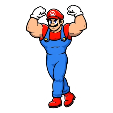 Mario but he’s jacked sticker