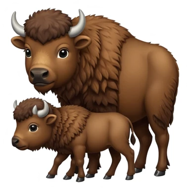 3 Bébés bison sticker