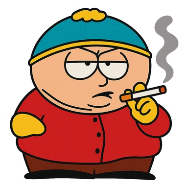 Eric Cartman from South Park smoking sticker