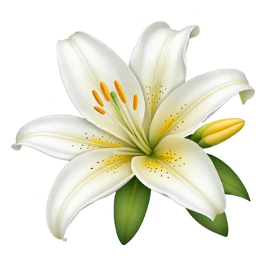 White lily flower sticker