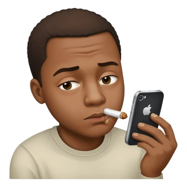 black man doing a line of coke from his phone sticker