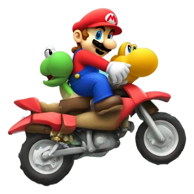 Mario riding on Yoshi ￼ sticker