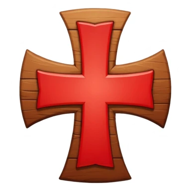 A simple scarlet-red cross sticker