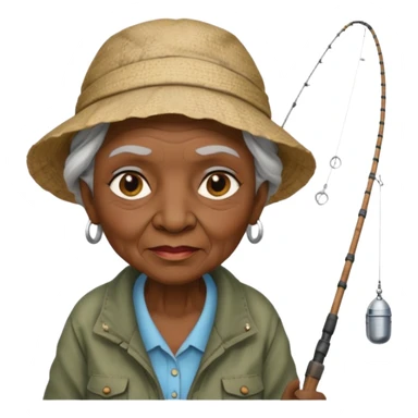 Fisher old woman black sticker