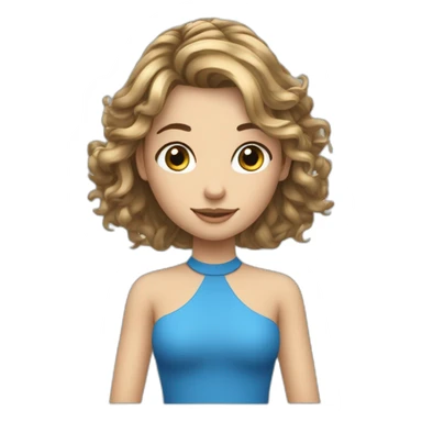 Fille ado cheveux châtain claire yeux bleu sticker