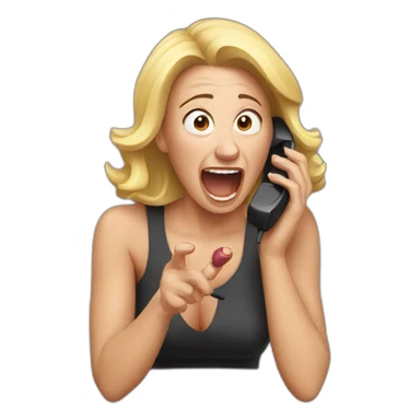 lady screaming over phone sticker