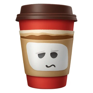 coffee with art in red cup sticker