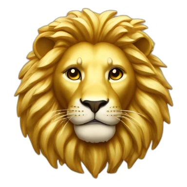 Make me a gold lion on a podium that’s shiny emoji sticker