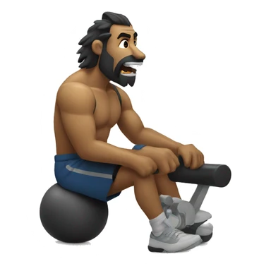 Lobo entrenando pesas sticker