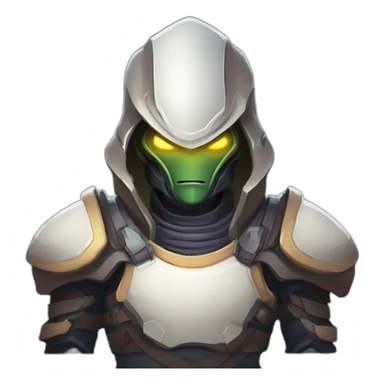 alien warrior futuristic roguelike rpg style inspired by slay thee spire sticker