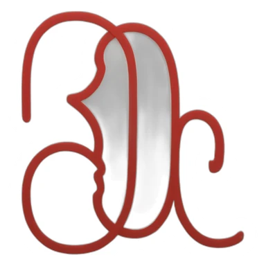 two letters sk in red color on a white backboard sticker