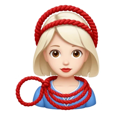 cute suze with red and white rope and floral decoratons sticker