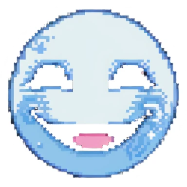 grinning face with a tear pixel art style sticker