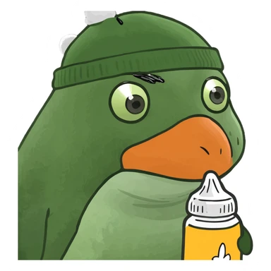 penguin doing drugs sticker