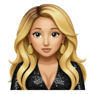 Adrienne Bailon from 3lw/Cheetah Girls with long golden blonde hair, black sequin outfit sticker