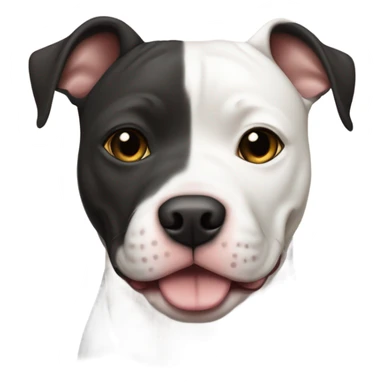 American pitbull terrier black and white dark eyes sticker