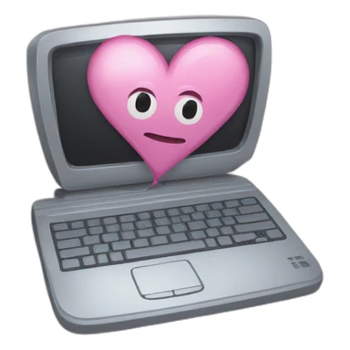 un ordinateur rose sticker