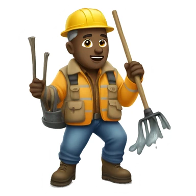 Pothole fisherman sticker