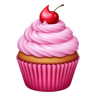 pink cupcake with cherry on top sticker