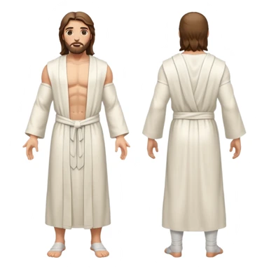fullbody jesus christ jacked, sleeveless white robe front and backview sticker