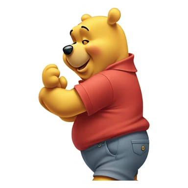 Winnie the Pooh blowing kisses sticker