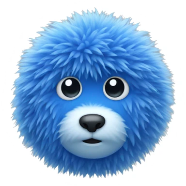 blue fuzzy figure sticker