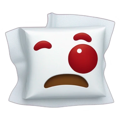 Red splotchy kleenex sticker