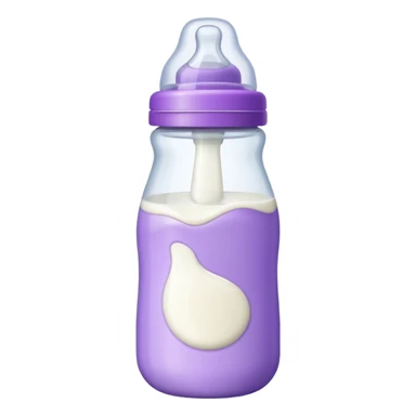 baby bottle white and purple sticker