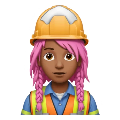 construction worker heavy pink dreadlocked haired man  sticker