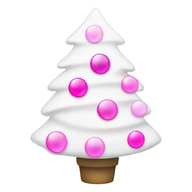 white christmas tree with different shades of pink bulbs and lights sticker