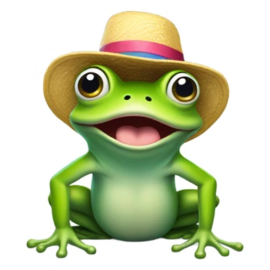 Surprise Frog with a hat  sticker