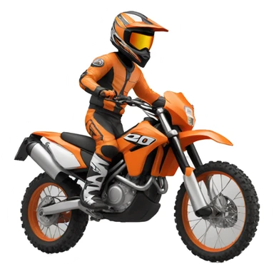 MotarCross man on orange dirtbike sticker