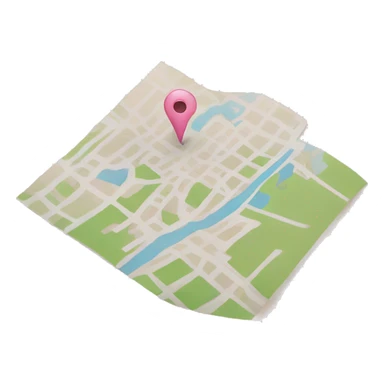 A pastel pink location map paper sticker
