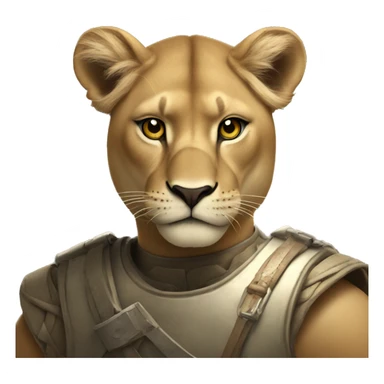 a lioness in battle  sticker