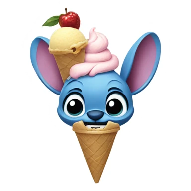 Stitch eating ice cream sticker